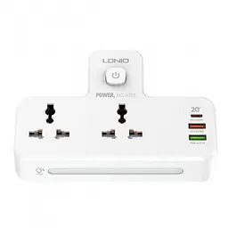 Мережевий подовжувач фільтр на 2 розетки із захисними шторками 2 USB 3A + Type C - мініатюра 4