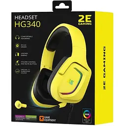 Дротові геймерські навушники 2E Gaming HG340 USB-A RGB 2 м жовті - мініатюра 9