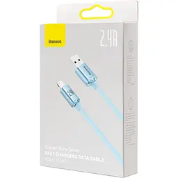 Кабель Baseus Crystal Shine Series Fast Charging Cable USB to Lightning 2.4A 1.2m CAJY001103 Blue - мініатюра 5