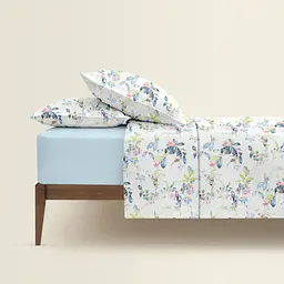 Комплект постільної білизни Cosas євро з простирадлом на резинці FLORET CS2 200 x 220 см (BirdsFlowersFoliage_El-58LightBlue_200) - мініатюра 2