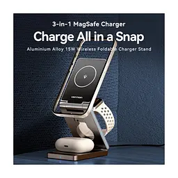 Зарядний пристрій Vention Magnetic Wireless Charger 15W 3-in-1 gray (FGFH0) - мініатюра 4