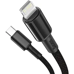 Кабель Baseus Lightning Type-C to Lightning PD 20W 1M High Density Braided Black (CATLGD-01) - мініатюра 2