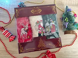 Набір новорічних рушників Gulcan 3 штуки 30x50 Merry Christmas 2 - мініатюра 2