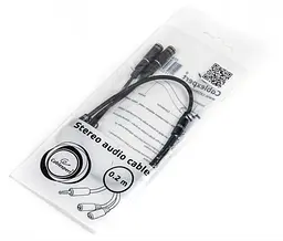 Аудіо-кабель Cablexpert CCA-417M 3.5 mm 4-pin-3.5 mm stereoмікрофон 0.2м чорний - мініатюра 2
