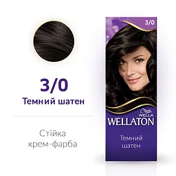 Стійка крем-фарба для волосся Wellaton відтінок 3/0 темний шатен 110 мл - мініатюра 2