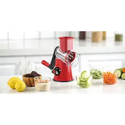 Універсальна ручна овочерізка подрібнювач терка мультислайсер, Kitchen Master Червоний 85795 - мініатюра 3