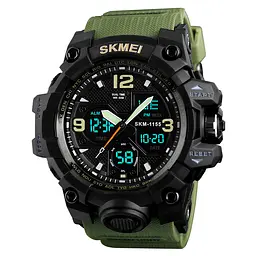 Наручний годинник чоловічий Skmei 1155 Army Green, 1155BAG (12279) - мініатюра 2
