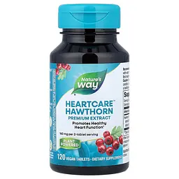 Глід, Hawthorn, екстракт, 160 мг, 120 веганських таблеток (80 мг на таблетку) Nature's Way vit0003333