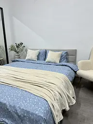Комплект постільної білизни Ecotton полуторний 250958 Квiтка на блакитному (24277) - мініатюра 3