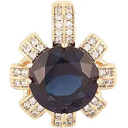 Кулон XUPING Позолота 18K «Квіточка з синім фіанітом та інкрустацією цирконієм» для ланцюжка до 5мм (262299)