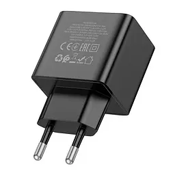 Зарядний пристрій - Адаптер мережевий Borofone BAS14A Erudite charger 2 виходи 1USB + 1Type-C 20W чорний - мініатюра 6