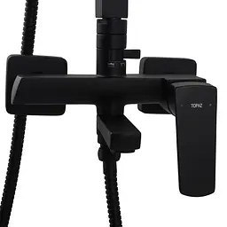 Душова система TOPAZ LEXI TL 21122-H57-BL чорна матова для ванної кімнати з поворотним виливом - мініатюра 5