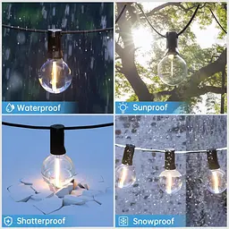 Світлодіодна гірлянда Outdoor Power, 10 м Fairy Lights Outdoor Lights з 25 + 3 лампами G40 IP44 Водонепроникні, Внутрішні - мініатюра 7