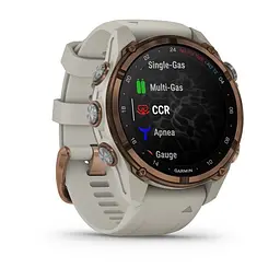 Смарт-годинник Garmin Descent Mk3i 43 мм бронзовий PVD титановий з силіконовим ремінцем французький сірий - мініатюра 2