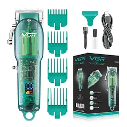 Професійна машинка для стрижки VGR Professional Clipper Transparent Green V-660 - мініатюра 6