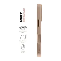 Чехол Apple iPhone 16 Pro, Unit MagSafe, бежевый, прозрачный, магсейф, противоударный, магнитный, панель-накладка с поддержкой MagSafe, с поддержкой беспроводной зарядки, TPU+PC, защита всего корпуса, ударопрочный, ArmorStandart (ARM81330) - мініатюра 3