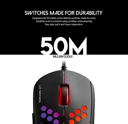 Ігрова миша Fantech X UX-2 RAPTOR PixArt 3360, 250IPS, 50G, 1200DPI Black - мініатюра 3