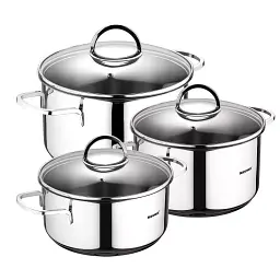 Набір каструль Bergner Classic 1,7 л / 2,3 л / 3,3 л 6 предметів (BG-6284)