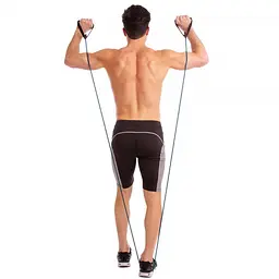 Трубчастий еспандер для фітнесу з ручками Latex resistance tube 30LB U-powex 13,5 кг fit0012632 - мініатюра 9