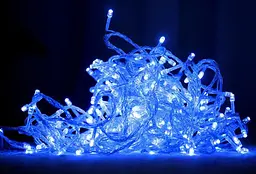 Гірлянда світлодіодна синя 300 LED лампочок гірлянда 13 метрів з білим кабелем новорічна гірлянда - мініатюра 2
