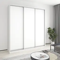 Шафа-купе тридверна MebelStar Стандарт AL 3ДСП 220x60x240 см Аляска білий (MBS-1812)