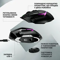 Миша комп'ютерна Logitech G502 X Plus Black (910-006162) - мініатюра 7