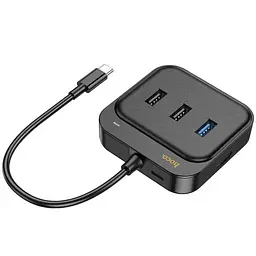 Конвертер хаб Hoco HB38 Easy link 7-in-1 Multiport адаптер (HDTV + SD / TF + Usb3.0 + Usb2.0x2 + PD 100 W) - мініатюра 4