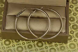 Сережки кільця Xuping Jewelry гладкі 5 см сріблясті