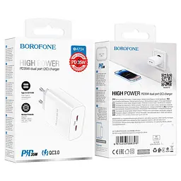Адаптер блок - зарядний пристрій Borofone BA73A Young 35 W 2 порти Type-C - мініатюра 5