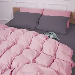 Комплект постільної білизни MirSon Ash grey-Pink 143x210 см сіро-рожевий (2200009660917) - мініатюра 4