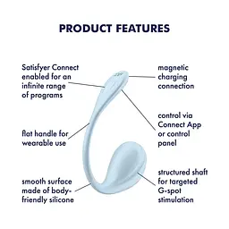Віброяйце Satisfyer Smooth Petal блакитний - мініатюра 6