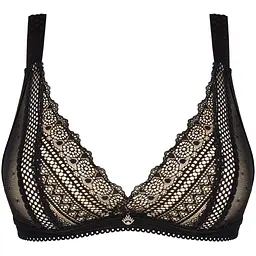 Мереживний бюстгальтер із трикутною чашкою Obsessive Estiqua bra XS/S, чорний, широкі лямки