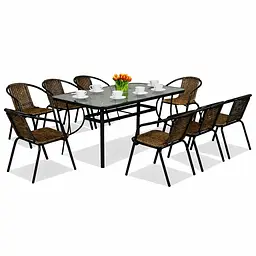 Комплект садових меблів 4Points Capriano-8 з прямокутним столом 150х90х70см