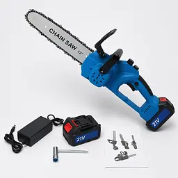 Акумуляторна ланцюгова пилка 12''+2 АКБ 21В Electric Saw / Електропила / Акумуляторна пилка 15000 мАг