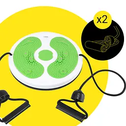 Диск здоров'я для талії Cornix Twisting Waist Disc з еспандерами White/Green XR-0446 - мініатюра 8