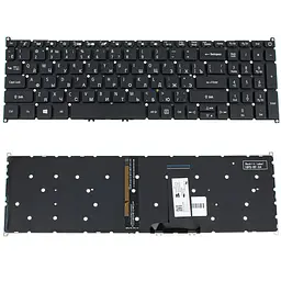 Клавіатура для ноутбука ACER (AS: A317-51 A317-32) rus чорний без кадру підсвічування клавіш