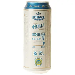 Пиво Erdinger Brauhaus Helles світле нефільтроване 5.1% 0.5 л - мініатюра 2