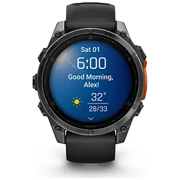 Смарт-годинник Garmin fenix 8 47mm, AMOLED, Glass/SS, SlateGray Steel/Black, BlkBnd, GPS (010-02904-00) - мініатюра 11