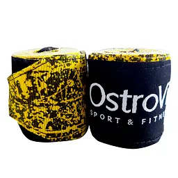 Бинти боксерські OstroVit HBG-2402.19A yellow and black 2.5 м