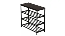 Полиця для взуття Слайм 3 Ferrum-decor 635x630x260 Чорний метал ДСП Венге Магія 16 мм (FRD-105157) - мініатюра 7