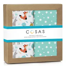 Багаторазові пелюшки дитячі WOOD ANIMALS CS1 2шт COSAS (4822052227374)