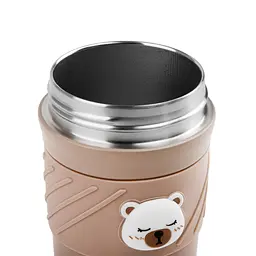 Термос Elisey "Cute bear" дитячий 420 мл з трубочкою кавовий (9185-007) - мініатюра 3