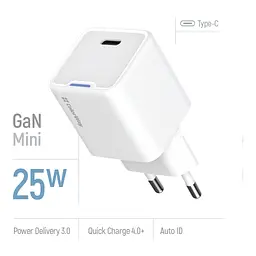 Зарядний пристрій ColorWay GaN Mini 25 Вт порт PD PPS USB-C білий (CW-CHS052PD-WT) - мініатюра 7
