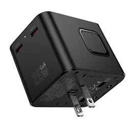 Мережевий зарядний пристрій Hoco AC31 USB/2 Type-C PD 25W чорний - мініатюра 4