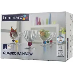 Набір креманок Luminarc Quadro Rainbow 6 шт. по 300 мл (6725845) - мініатюра 8
