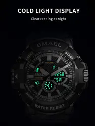 Наручний годинник чоловічий Smael 1809MC Black (15177) - мініатюра 2