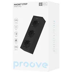 Мережевий фільтр Proove Magnet Strip (3xAC) 1.6m black (PSMS25000001) - мініатюра 2