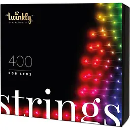 Світлодіодна гірлянда Twinkly Smart LED Strings RGB 400 чорна (TWS400STP-BEU)