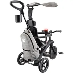 Велосипед триколісний Globber Explorer Trike Deluxe Play 4 в 1 чорно-сірий (633-120) - мініатюра 2
