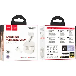 Бездротові навушники Hoco EQ23 Plus Duke 2 true wireless ANC+ENC BT headset Milky White - мініатюра 2